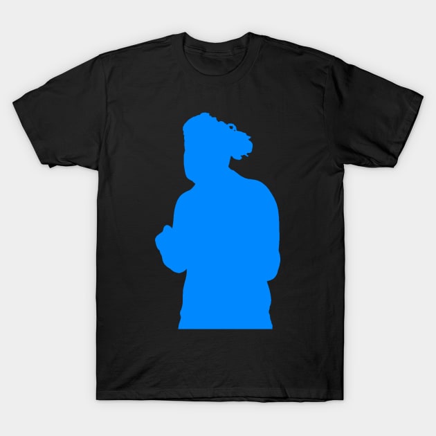 TeachUrb Anime Silhouette Blue Shadowy Figure T-Shirt by TeachUrb